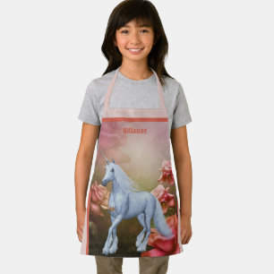 Unicorn Horse And Roses Personalized Apron
