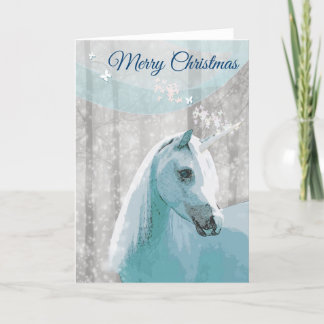 Unicorn Horse Christmas Greeting Card