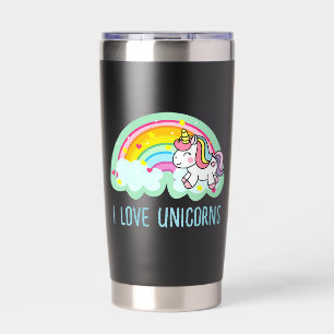 Unicorn Horse with Rainbow Cartoon-24964 Insulated Tumbler
