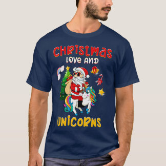 Unicorn Horses Rider Girl Christmas Love Ride 9 T-Shirt