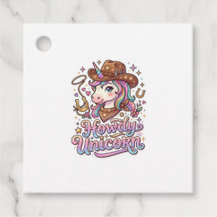 Unicorn Howdy Unicorn Gift Idea Sticker and Shirt Favour Tags