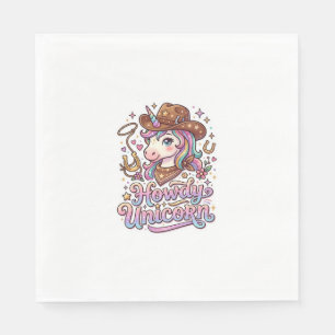 Unicorn Howdy Unicorn Gift Idea Sticker and Shirt  Napkin