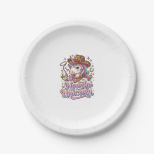 Unicorn Howdy Unicorn Gift Idea Sticker and Shirt  Paper Plate