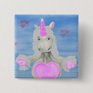 Unicorn Hug 2 Inch Square Button