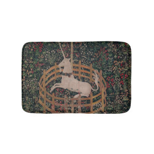 Unicorn Hunt Medieval Art - Unicorn Rests in Garde Bath Mat