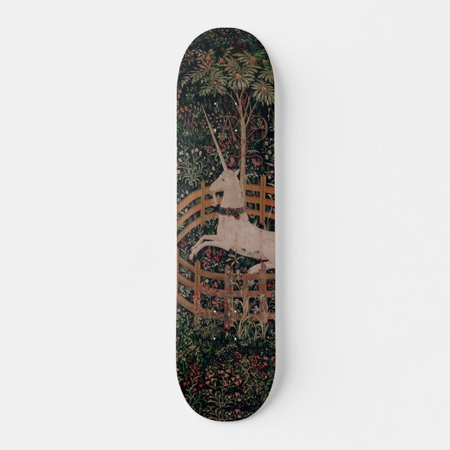 Unicorn Hunt Medieval Art - Unicorn Rests in Garde Skateboard (Front)