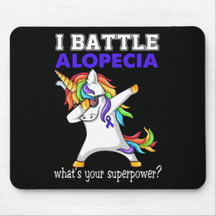 Unicorn I Battle Alopecia Awareness Mouse Pad