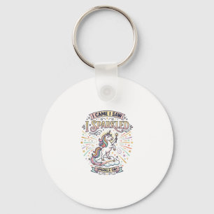 Unicorn I Came I Saw I Sparkled Print Ready Market Keychain