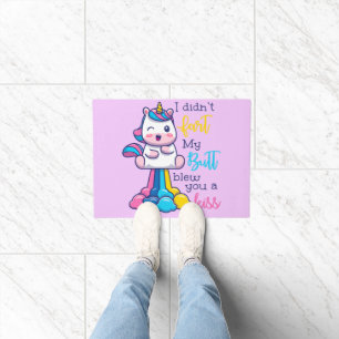 Unicorn I Didn't Fart My Butt Blew You A Kiss Doormat