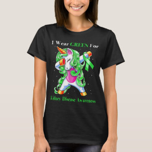 Unicorn I Wear Green For Kidney Disease Awareness T-Shirt