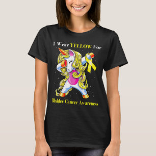 Unicorn I Wear Yellow For Bladder Cancer Awareness T-Shirt