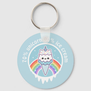 Unicorn Ice Cream Cone Keychain
