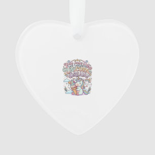 Unicorn Ice Cream Unicorn Dream Funny Typography D Ornament
