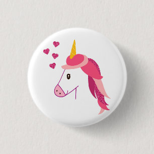 Unicorn icon badge. 1 inch round button
