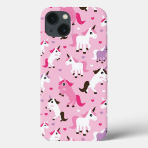 unicorn illustration kids background iPhone 13 case