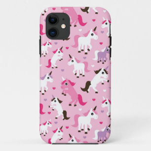 unicorn illustration kids background iPhone 11 case