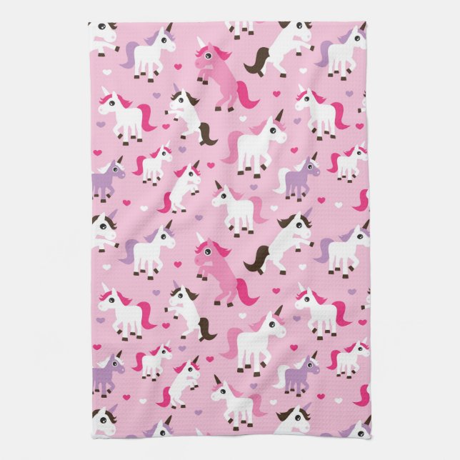 unicorn illustration kids background kitchen towel (Vertical)