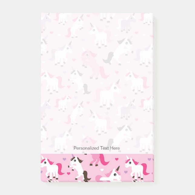 unicorn illustration kids background post-it notes (Front)