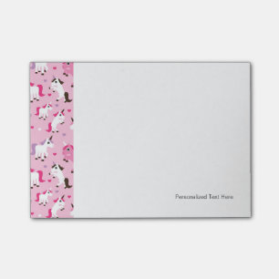 unicorn illustration kids background post-it notes