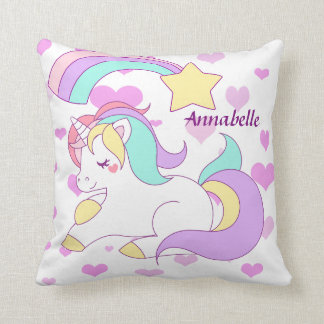 Unicorn illustration throw pillow