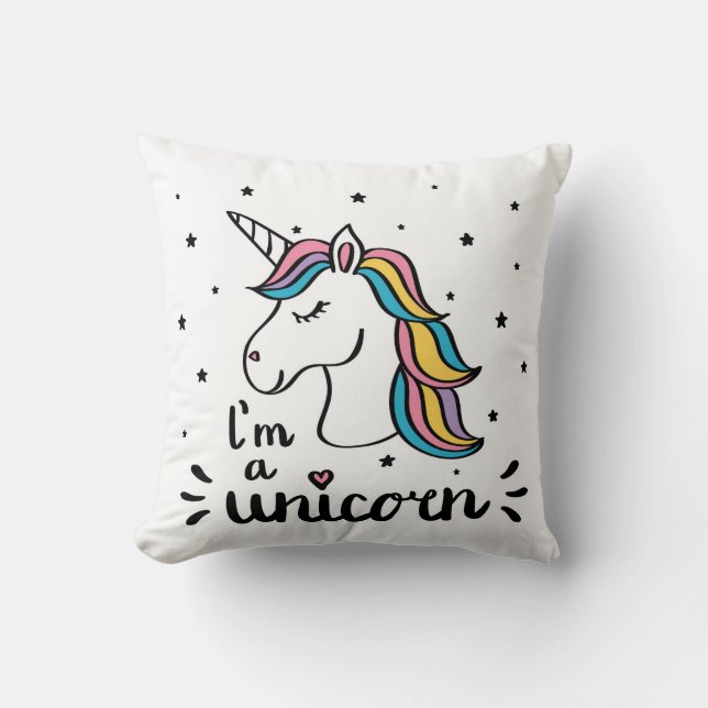 Unicorn | I'm A Unicorn Throw Pillow (Front)