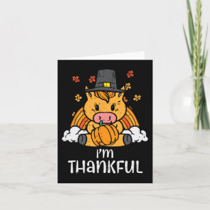 Unicorn I'm Thankful Thanksgiving Fall Toddler Gir Card