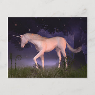 Unicorn in a Misty Forest Glade Postcard