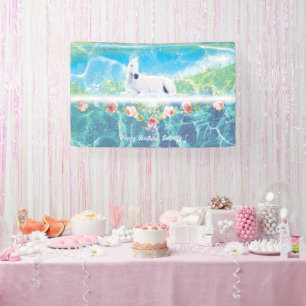 Unicorn in a paradise dream Personalized Banner