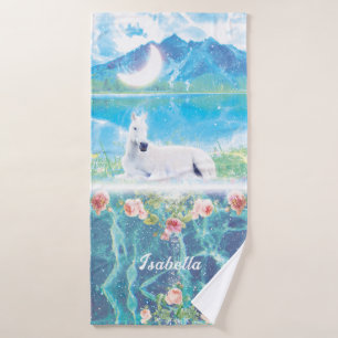Unicorn in a paradise dream Personalized Bath Towel