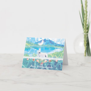Unicorn in a paradise dream world  card