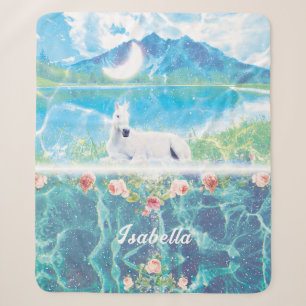 Unicorn in a paradise dream world customized  sherpa blanket