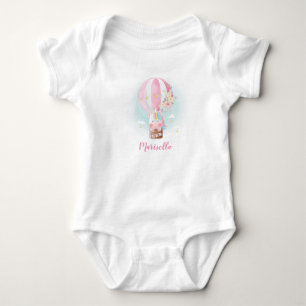 Unicorn in Balloon Name Baby Bodysuit