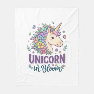 Unicorn in Bloom Bold Typography Print on Demand D Fleece Blanket