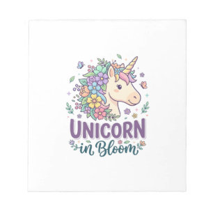 Unicorn in Bloom Bold Typography Print on Demand D Notepad