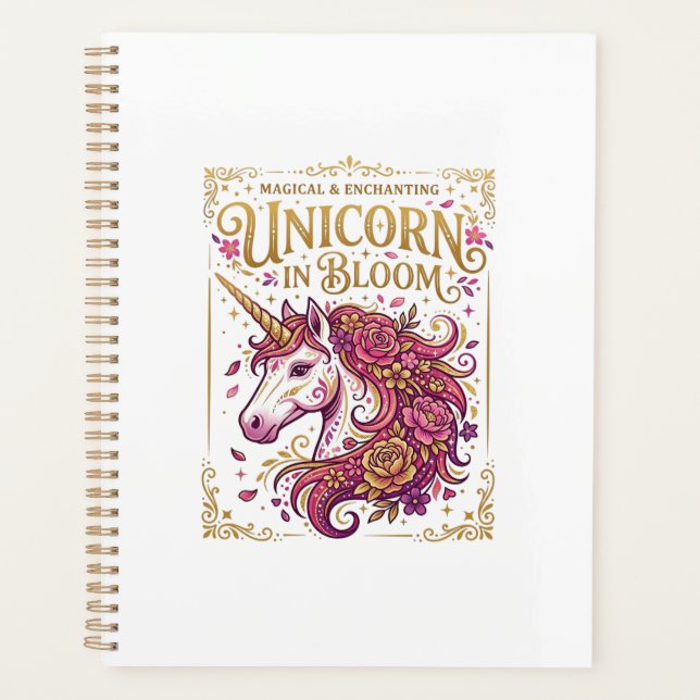 Unicorn in Bloom Stylish Zazzle Design_1 Planner (Front)