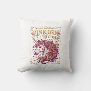 Unicorn in Bloom Stylish Zazzle Design_1 Throw Pillow