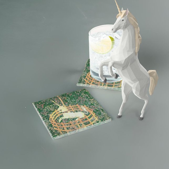 Unicorn In Captivity Glass Coaster (Creator Uploaded)