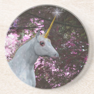 Unicorn In Forest Fantasy Drink Coaster