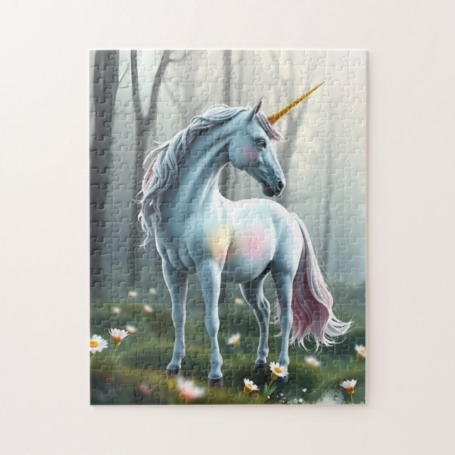 Unicorn In Forest Jigsaw Puzzle (Vertical)