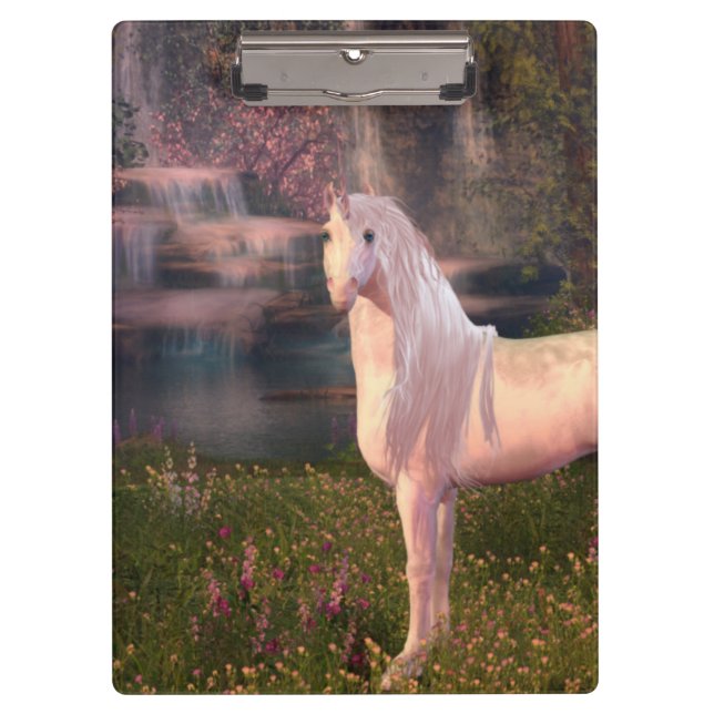 Unicorn in front of a waterfall clipboard (Front)