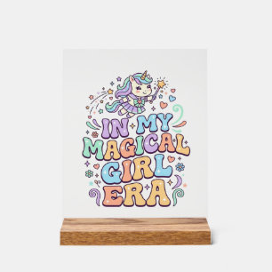 Unicorn In My Magical Girl Era Kawaii Sticker and Acrylic Sign