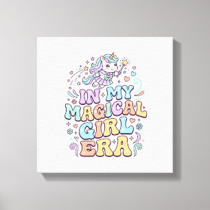 Unicorn In My Magical Girl Era Kawaii Sticker and Canvas Print
