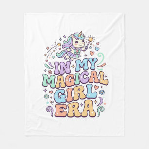 Unicorn In My Magical Girl Era Kawaii Sticker and Fleece Blanket