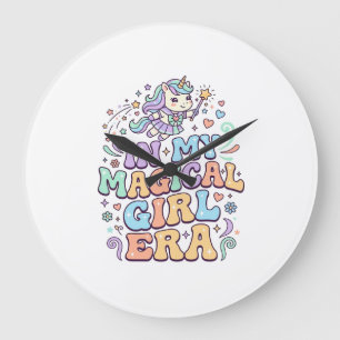 Unicorn In My Magical Girl Era Kawaii Sticker and Large Clock