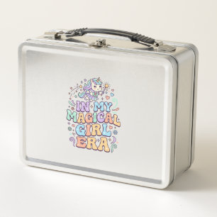 Unicorn In My Magical Girl Era Kawaii Sticker and Metal Lunch Box