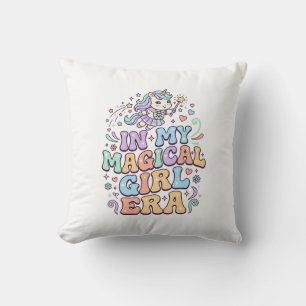 Unicorn In My Magical Girl Era Kawaii Sticker and  Throw Pillow
