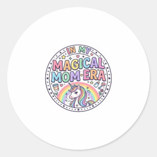 Unicorn In My Magical Mom Era Funny Shirt Graphic_ Classic Round Sticker