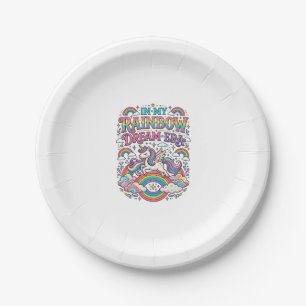 Unicorn In My Rainbow Dream Era Colorful Apparel G Paper Plate