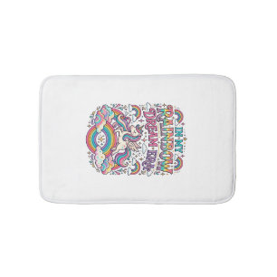 Unicorn In My Rainbow Dream Era Colourful Apparel  Bath Mat