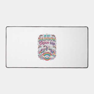 Unicorn In My Rainbow Dream Era Colourful Apparel  Desk Mat